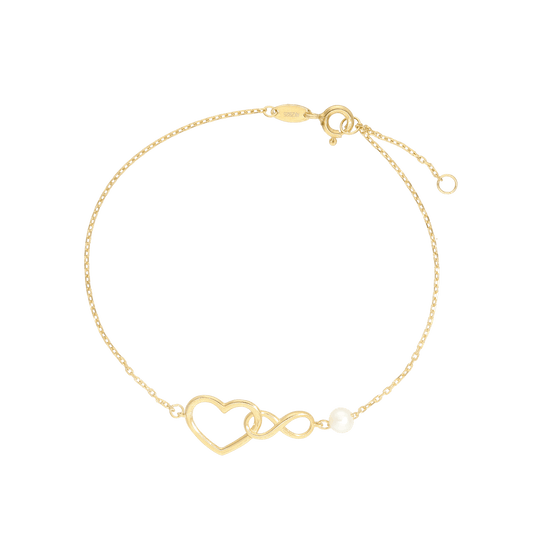 armbånd med hjerte og uendelighedstegn 