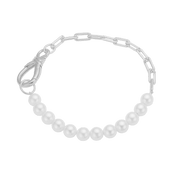 Armbånd, Perle links 20 cm, sølv