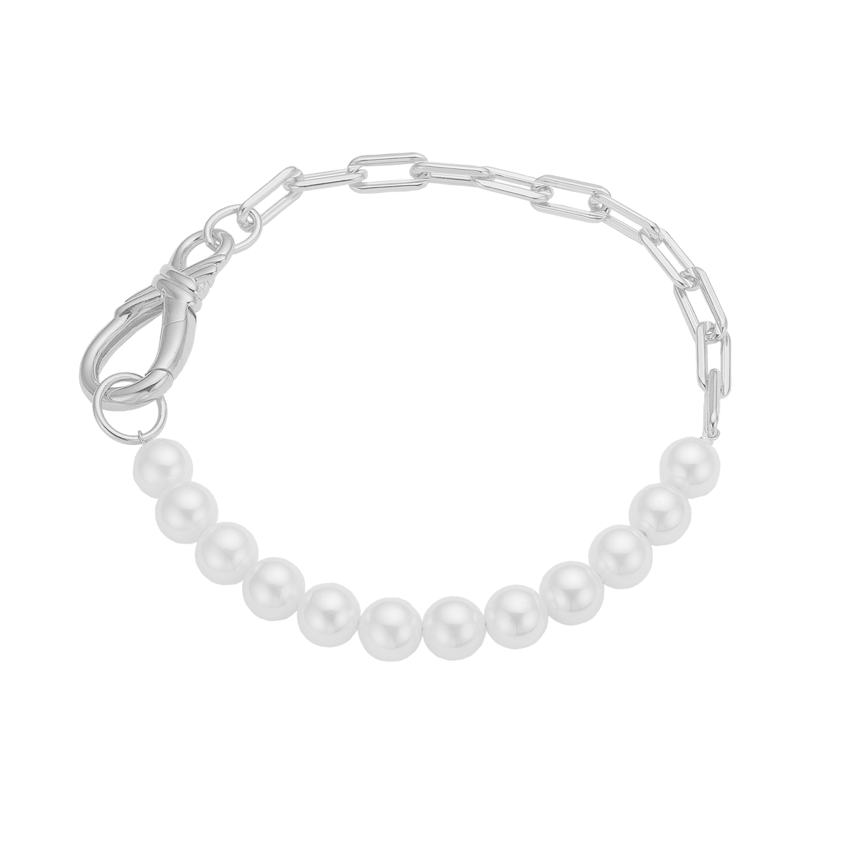 Armbånd, Perle links 20 cm, sølv