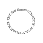 Armbånd sølv panzer, Bredde 4,5mm