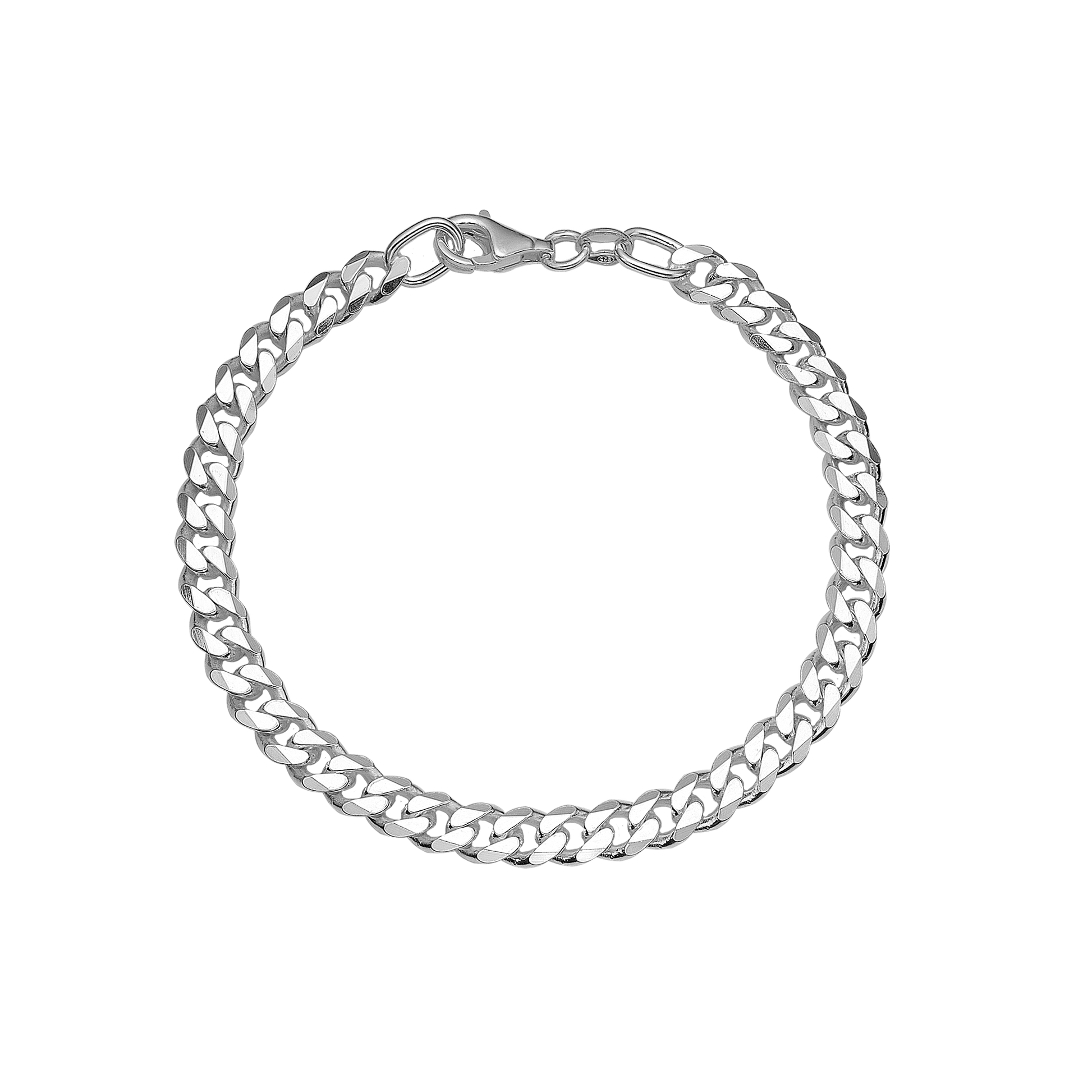 Armbånd sølv panzer, Bredde 4,5mm