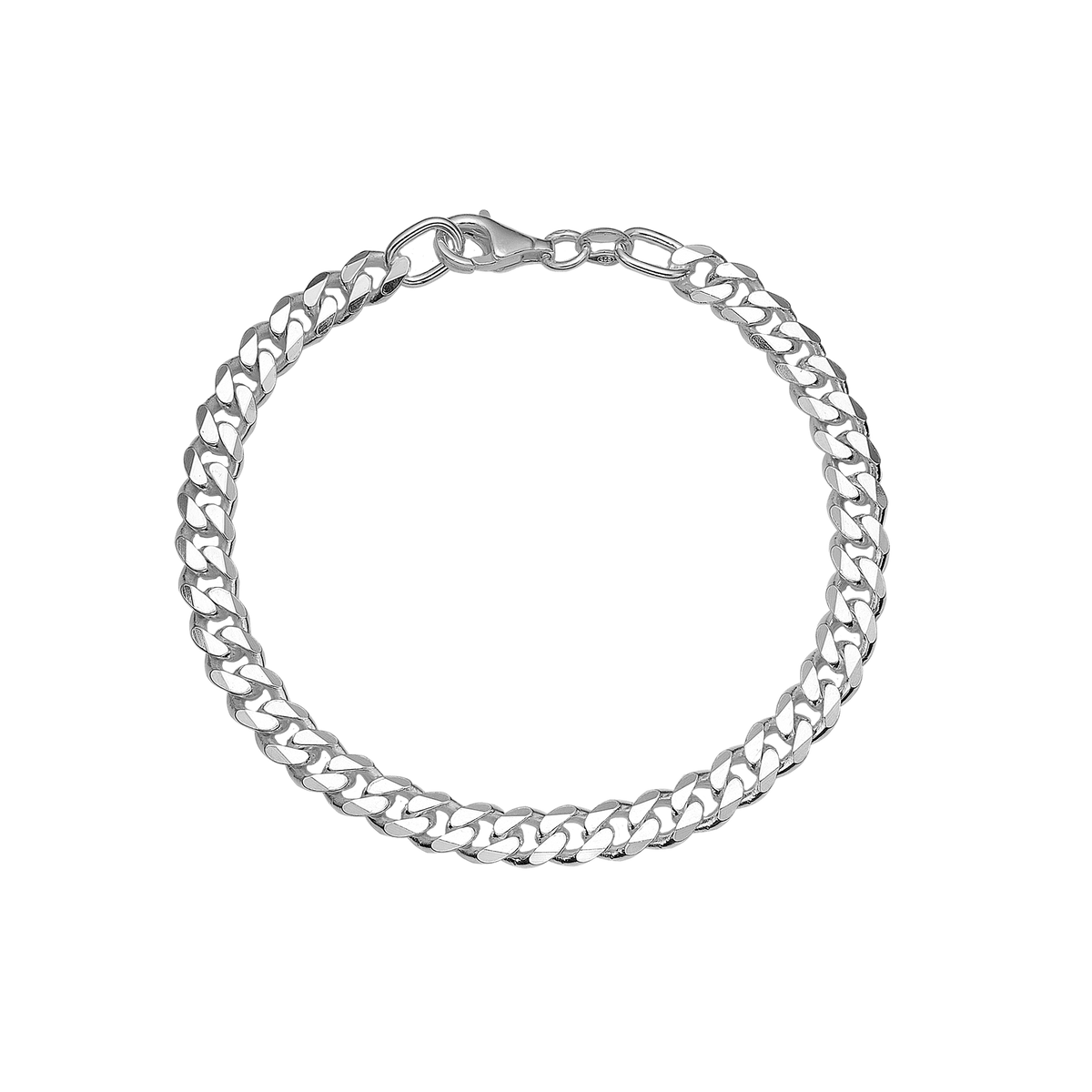 Armbånd sølv panzer, Bredde 4,5mm