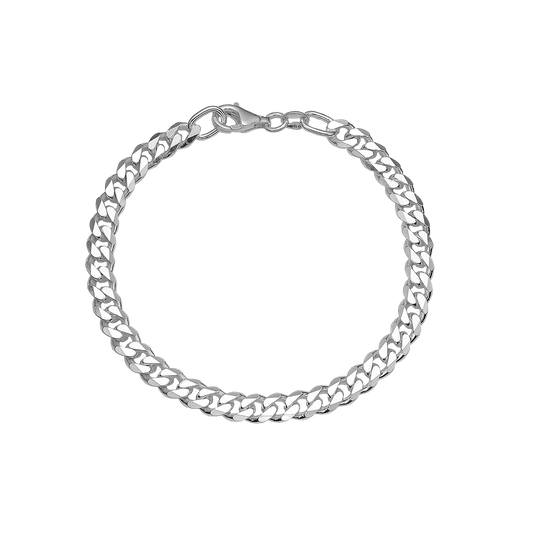 Armbånd sølv panzer, Bredde 4,5mm
