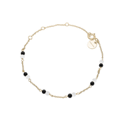 Armbånd, sort Onyx/grøn amazonite, forg