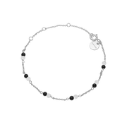 Armbånd, sort Onyx/grøn amazonite, sølv