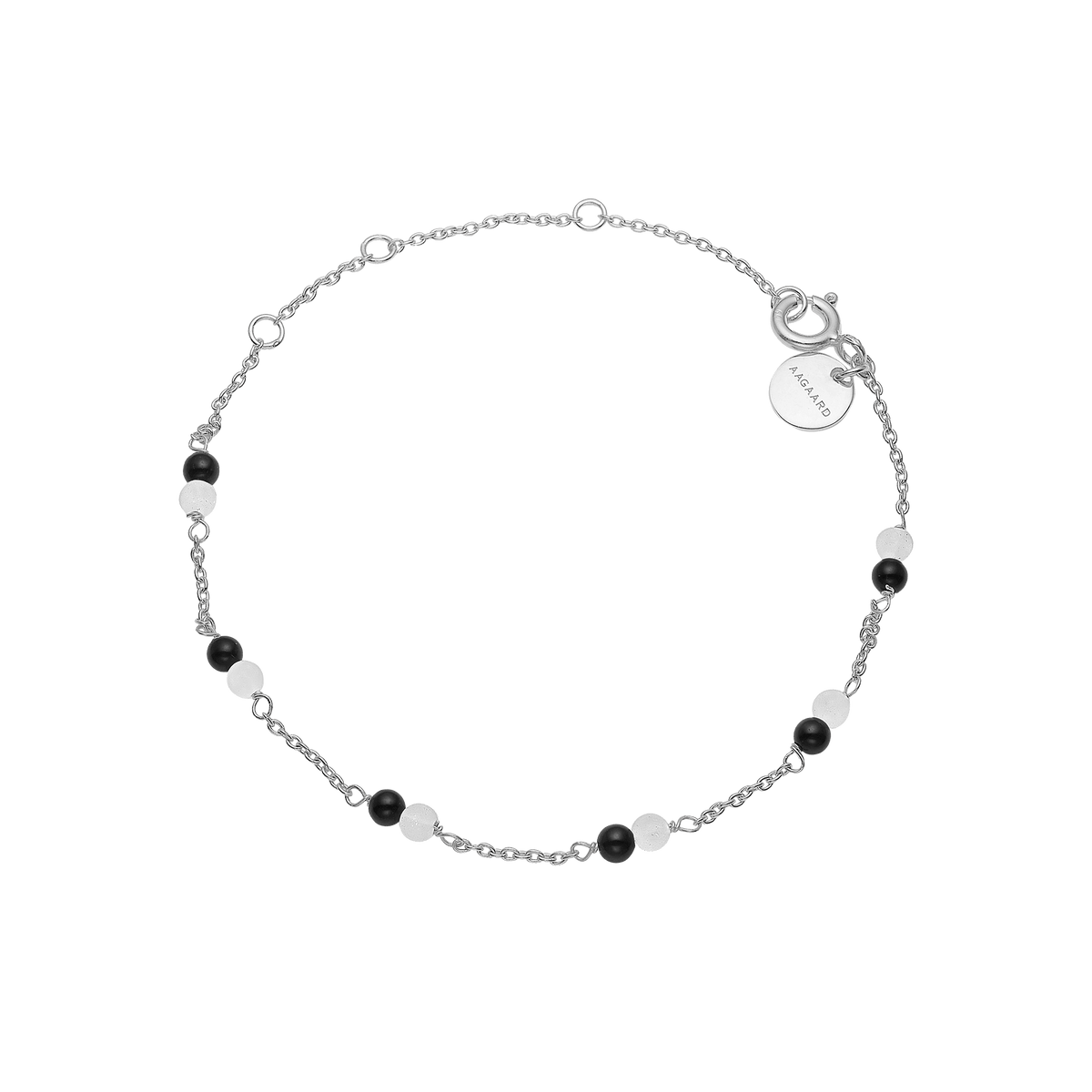 Armbånd, sort Onyx/grøn amazonite, sølv