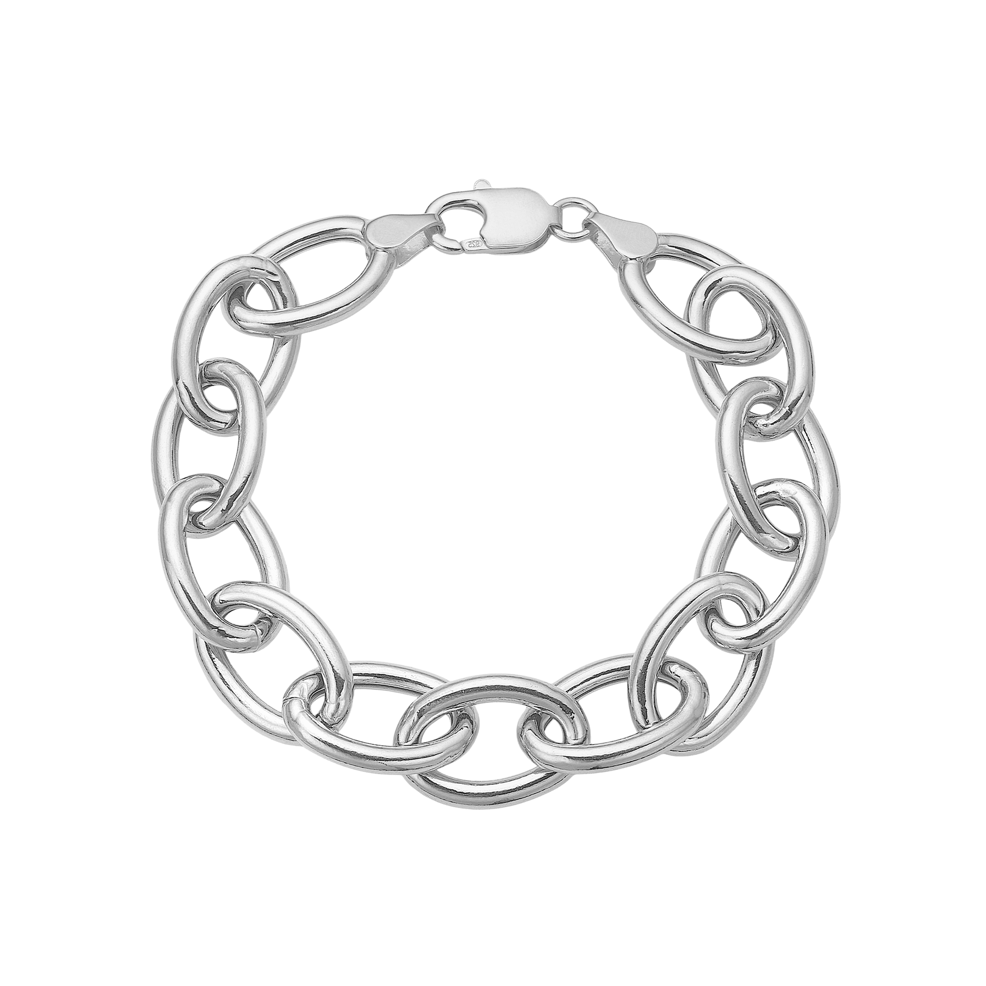 Armbånd, Store led, 20cm sølv