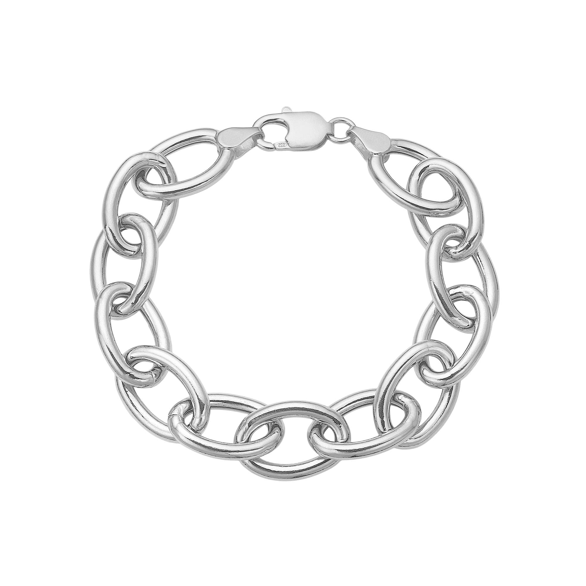 Armbånd, Store led, 20cm sølv