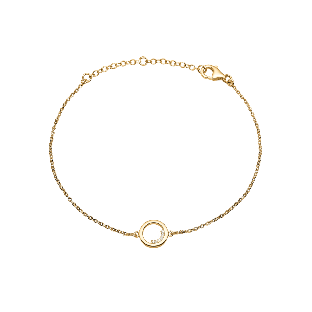 Armbånd, 14kt guld m/6 cz - Urma.dk