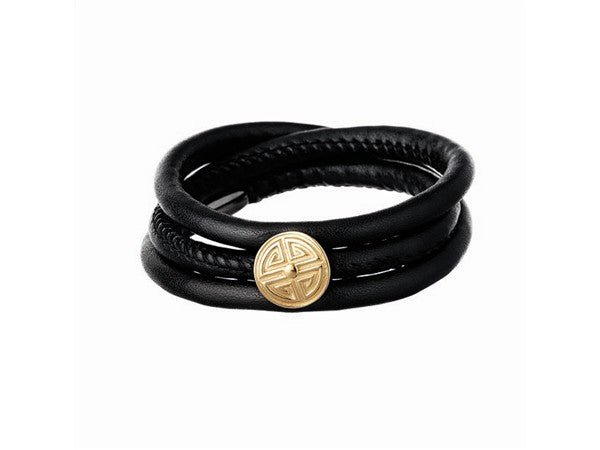 Story herre armbånd 3 rækker med 1 stk forgyldt sølv vedhæng.