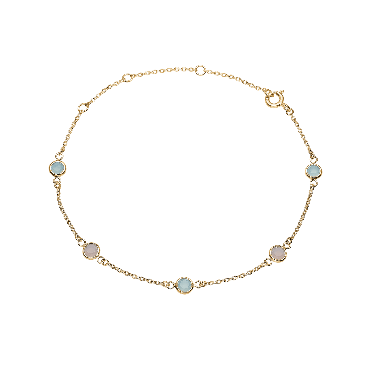 Armbånd, 8k, Pink/blå Agat - Urma.dk