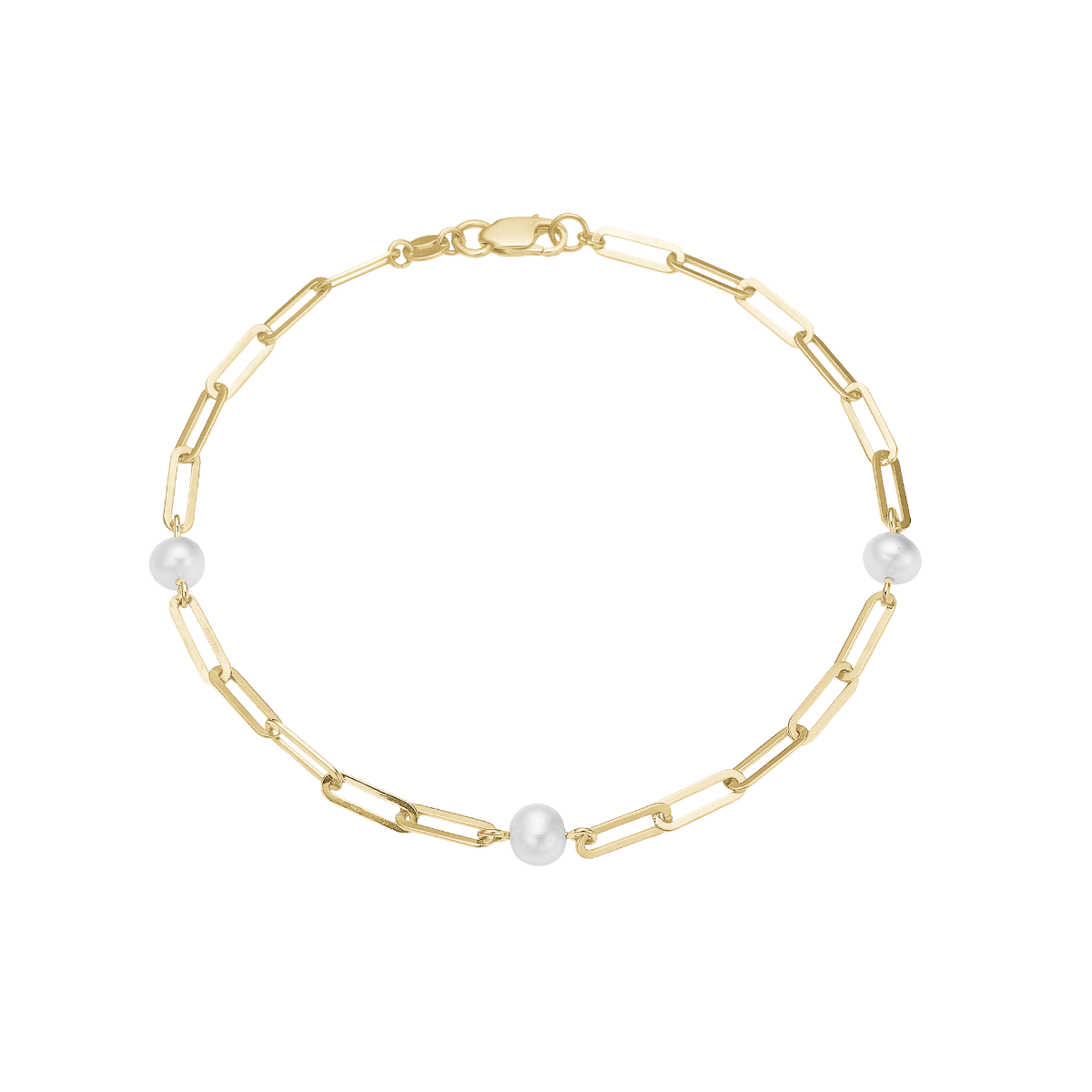 Armbånd 8kt, ferskvandsperler/led, 19 cm - Urma.dk