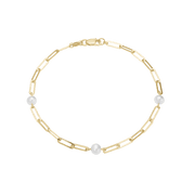 Armbånd 8kt, ferskvandsperler/led, 19 cm - Urma.dk