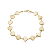 Armbånd 8Kt, Hjerter mat/blank, 19 cm - Urma.dk