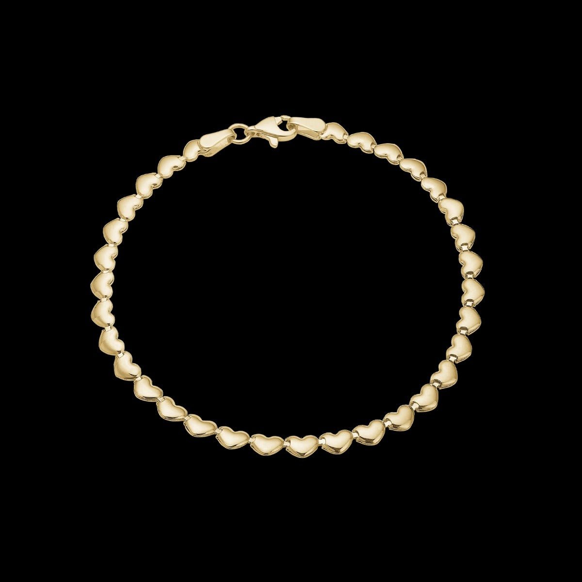Armbånd 8kt, små hjerter, 19 cm - Urma.dk