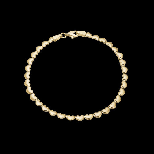 Armbånd 8kt, små hjerter, 19 cm - Urma.dk