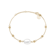 Armbånd forgyldt, Barok perle - Urma.dk