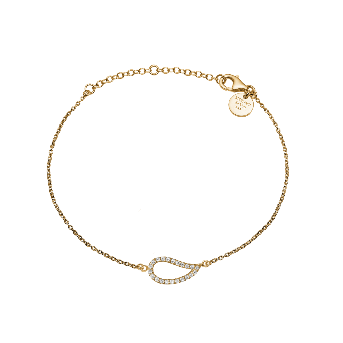 Armbånd forgyldt, CZ Blad - Urma.dk