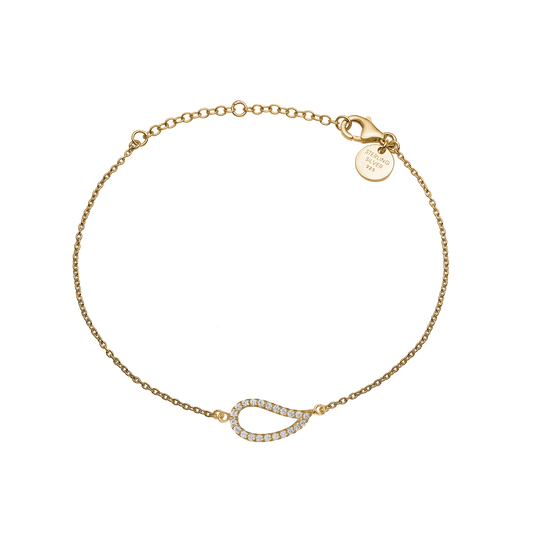 Armbånd forgyldt, CZ Blad - Urma.dk