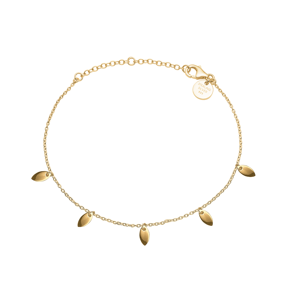 Armbånd forgyldt sølv, Dancing leafs - Urma.dk