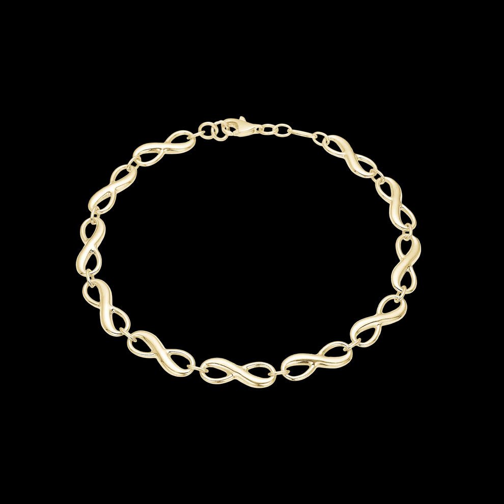 Armbånd, forgyldt sølv med Evighedstegn, 19 cm - Urma.dk