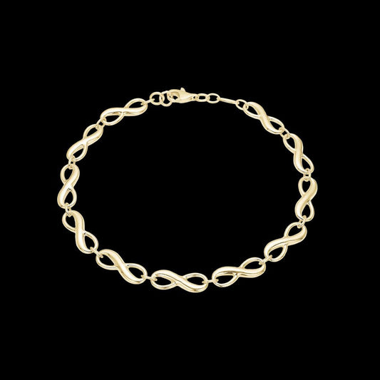 Armbånd, forgyldt sølv med Evighedstegn, 19 cm - Urma.dk