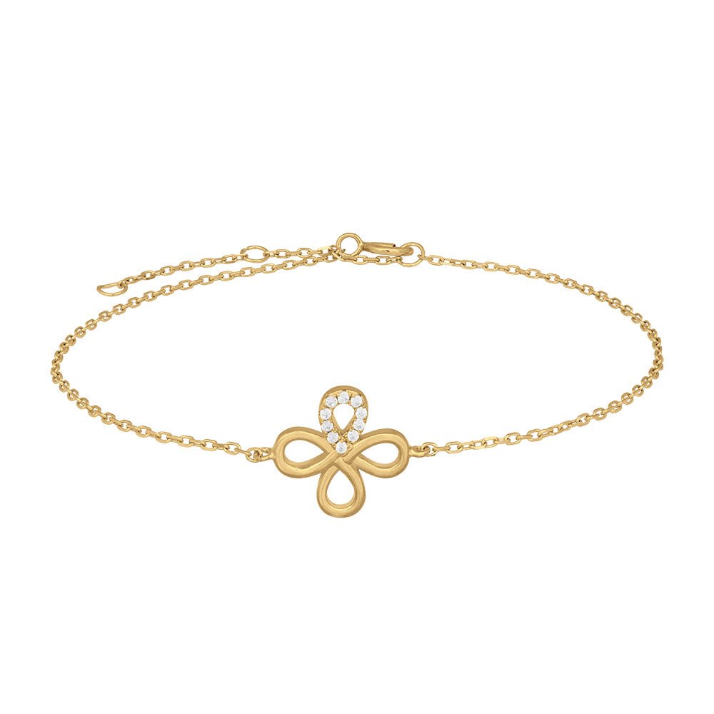 Armbånd, forgyldt sølv med firkløver - Urma.dk