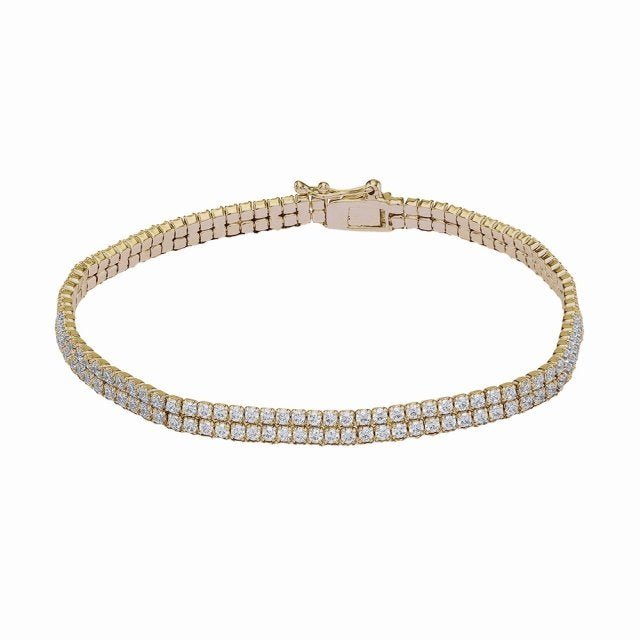 Armbånd, forgyldt sølv med zirkonia - Urma.dk