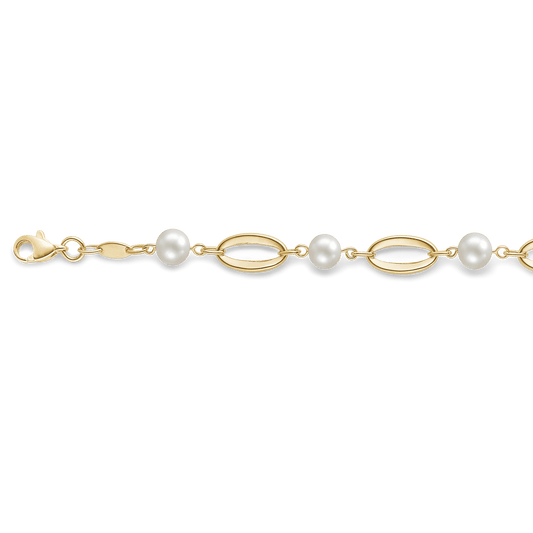 Armbånd i 8 karat guld - 18,5 cm - med ferskvandsperler - 65166084 - Urma.dk