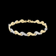 Armbånd i sølv og forgyldt sølv med bølgeformede led - 19 cm - Urma.dk
