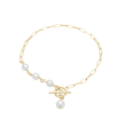 Armbånd Led m/perler, 19cm, forg sølv - Urma.dk