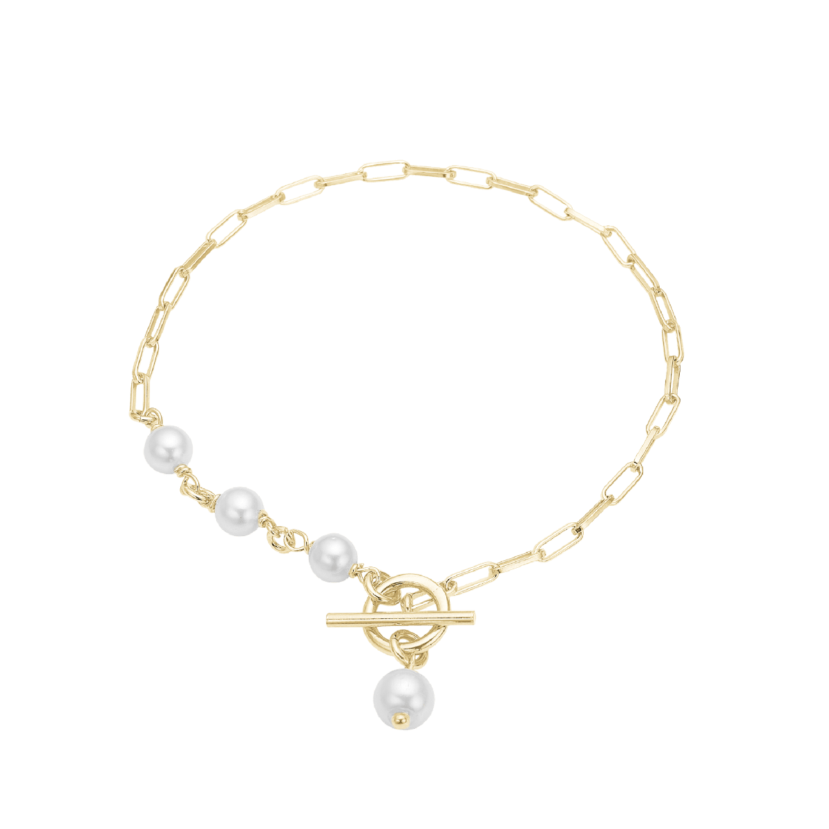 Armbånd Led m/perler, 19cm, forg sølv - Urma.dk