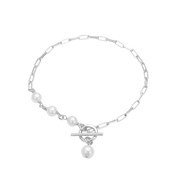 Armbånd Led m/perler, 19cm, sølv - Urma.dk