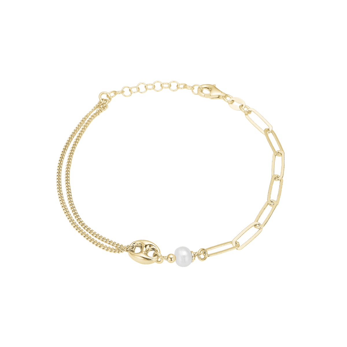 Armbånd Led/bønne, 19 cm, forg sølv - Urma.dk