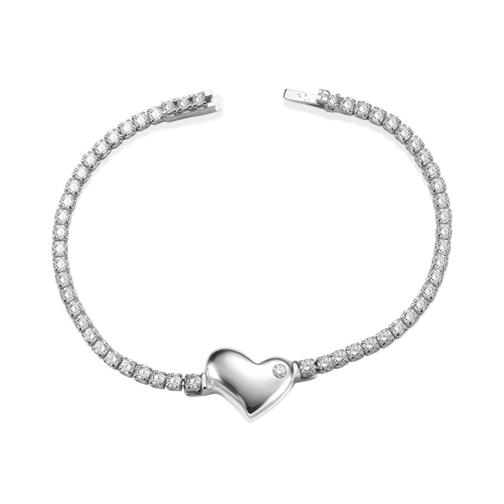 Armbånd med hjerte og zirkonia - Urma.dk