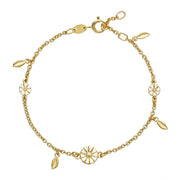 Armbånd med margueritter og blade i forgyldt sterlingsølv. - Urma.dk