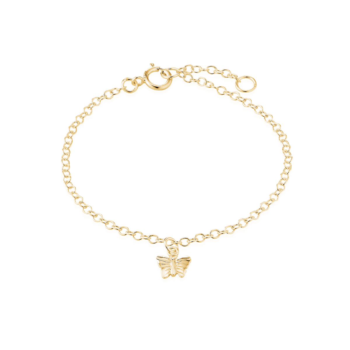Armbånd m/sommerfugl, forgyldt sølv - Urma.dk