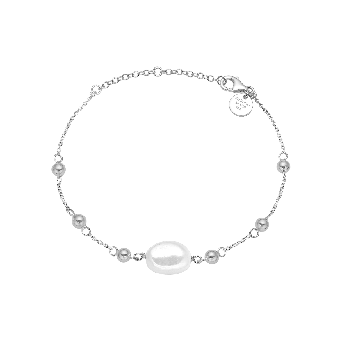 Armbånd sølv, Barok perle - Urma.dk