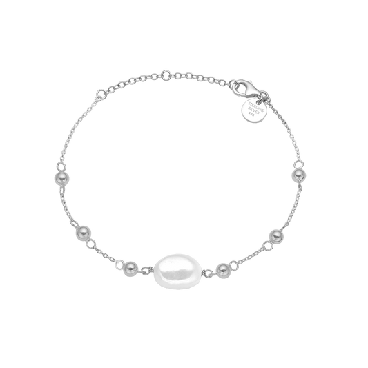 Armbånd sølv, Barok perle - Urma.dk