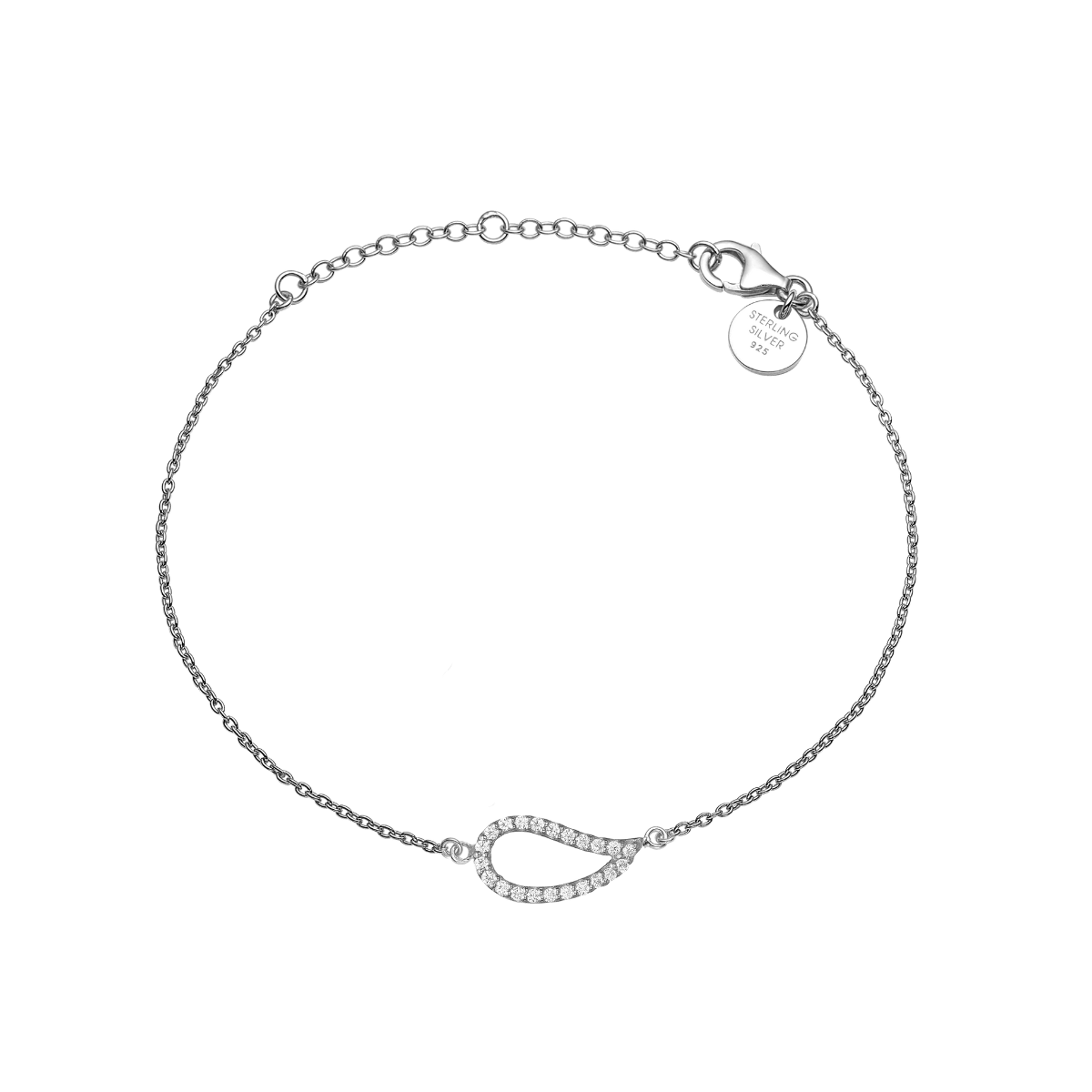 Armbånd sølv, CZ Blad - Urma.dk