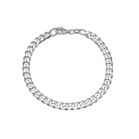 Armbånd sølv panzer, Bredde 4,5 mm - Urma.dk