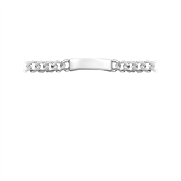 Armbånd sølv, panzerkæde med plade 11 mm - Urma.dk