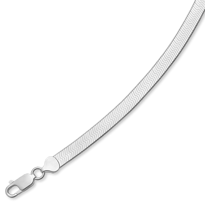 Armbånd sølv, sildeben flad 7 mm - Urma.dk