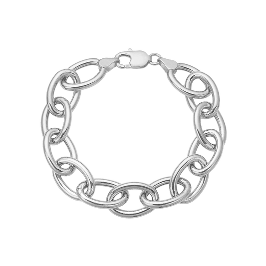 Armbånd, Store led, 20cm sølv - Urma.dk