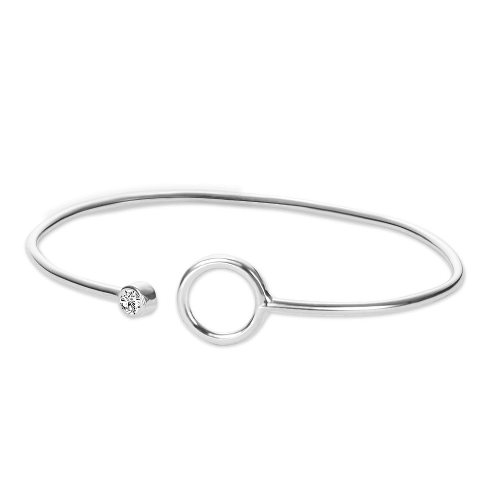 Armring med cirkel og zirkonia
