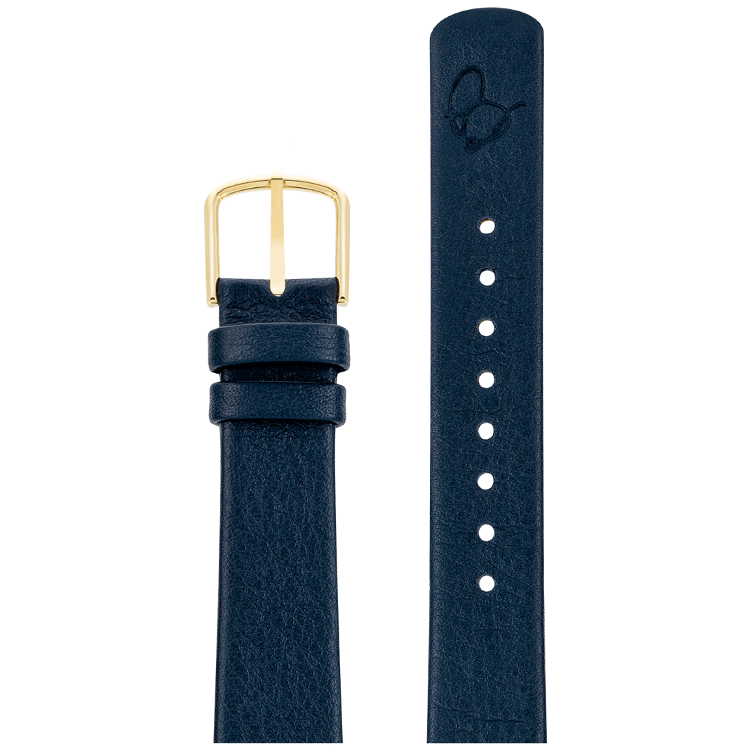 Arne Jacobsen Marineblå Læderrem 16 mm / 34 Mm Ur - Urma.dk