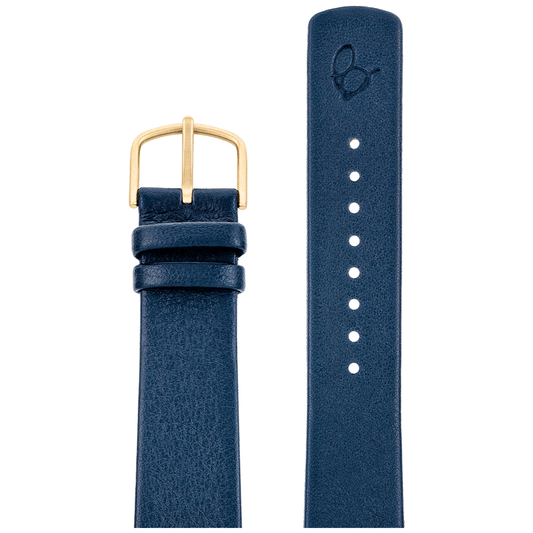 Arne Jacobsen Marineblå Læderrem 20 mm / 40 mm Ur - Urma.dk