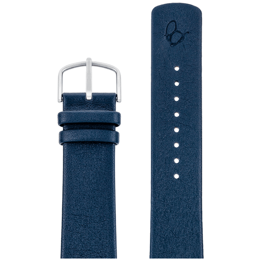 Arne Jacobsen Marineblå Læderrem 22 mm / 46 mm Ur - Urma.dk