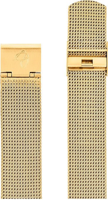 Arne Jacobsen mat guld stål meshlænke 20 mm - Urma.dk