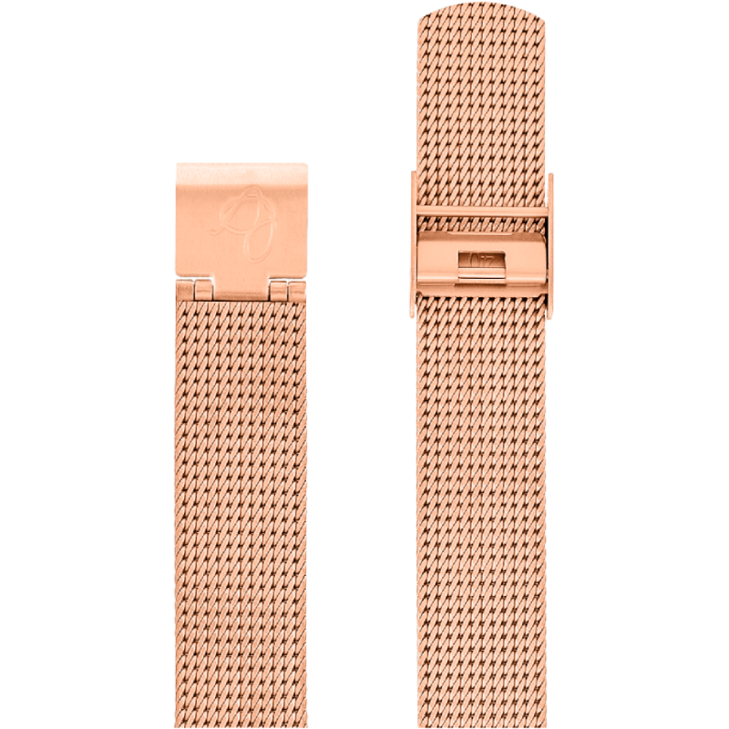 Arne Jacobsen Mat Rosa Guld Meshband 16 mm / 34 mm Ur - Urma.dk